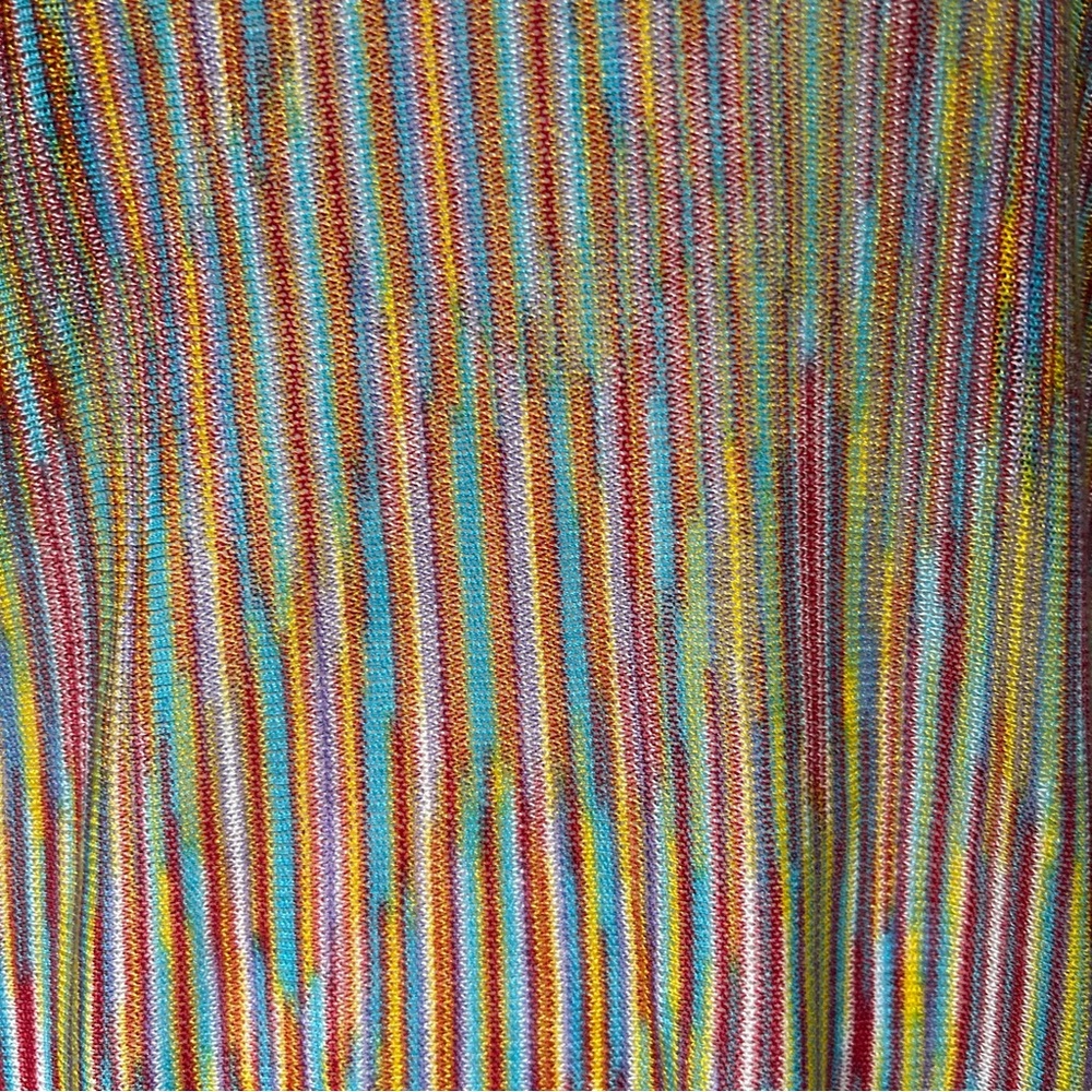 SALE Vertigo Rainbow Knit Cowl Neck Sweater Kimono Sleeve Boho Maximalist XL - Picture 11 of 13